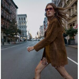 ZARA LONG 100% LEATHER JACKET
WHISKEY